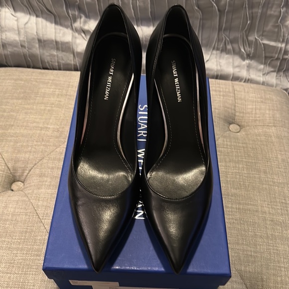 Stuart Weitzman Royal 100 Black Napa Leather Heels - Picture 6 of 11